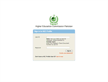 Tablet Screenshot of profile.hec.gov.pk